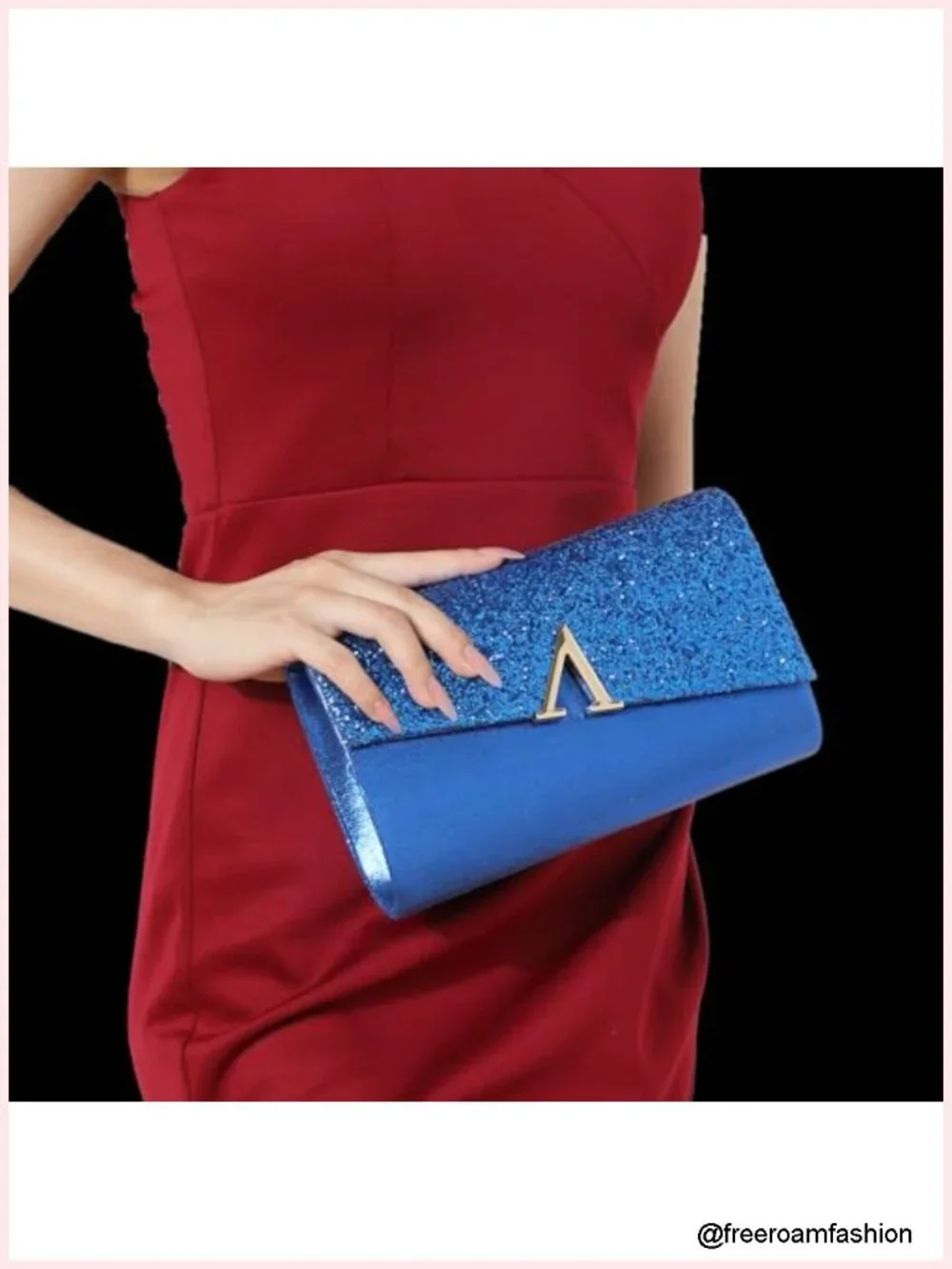 4-Piece Evening Clutch Set with Rhinestone Jewelry Crystal Handbag